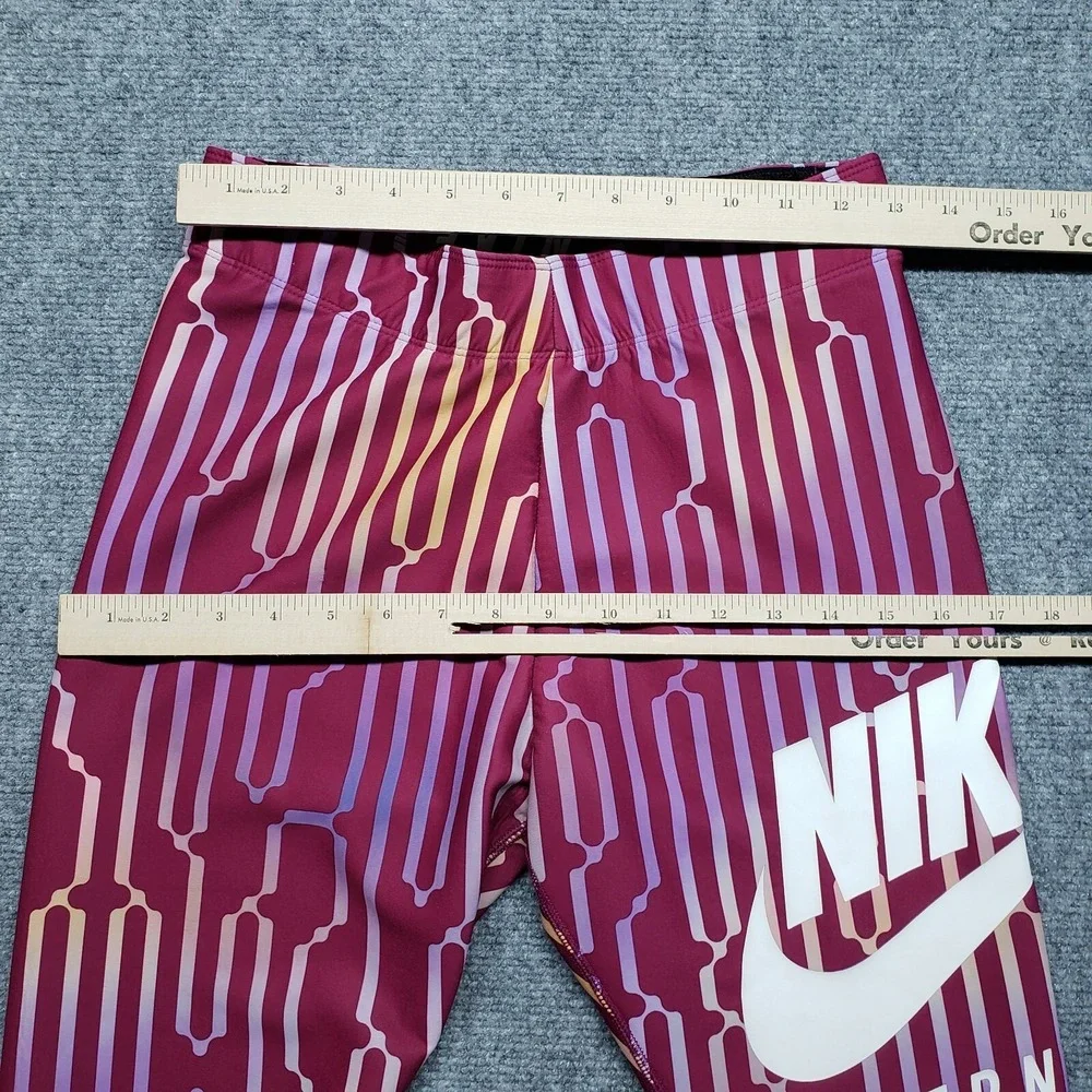 Nike International Swoosh Pants Womens S Pink Silver Geometric Pull On - Picture 7 of 13